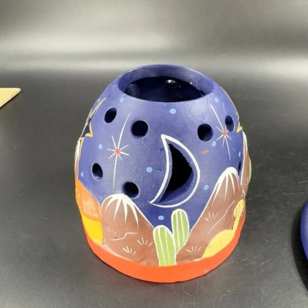 Peru Mountain Tea Light Nativity Ten Thousand Villages Nativity Scene Holder VTG